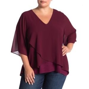 Bobeau Bria Mixed Media Top